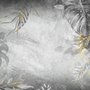 Papier peint panoramique Monochrome Grunge Leaf with Splash