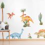 Watercolor Dinosaurs Wall Decal Sticker