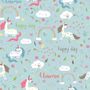 Papier peint panoramique des licornes colorées de dessins animés
