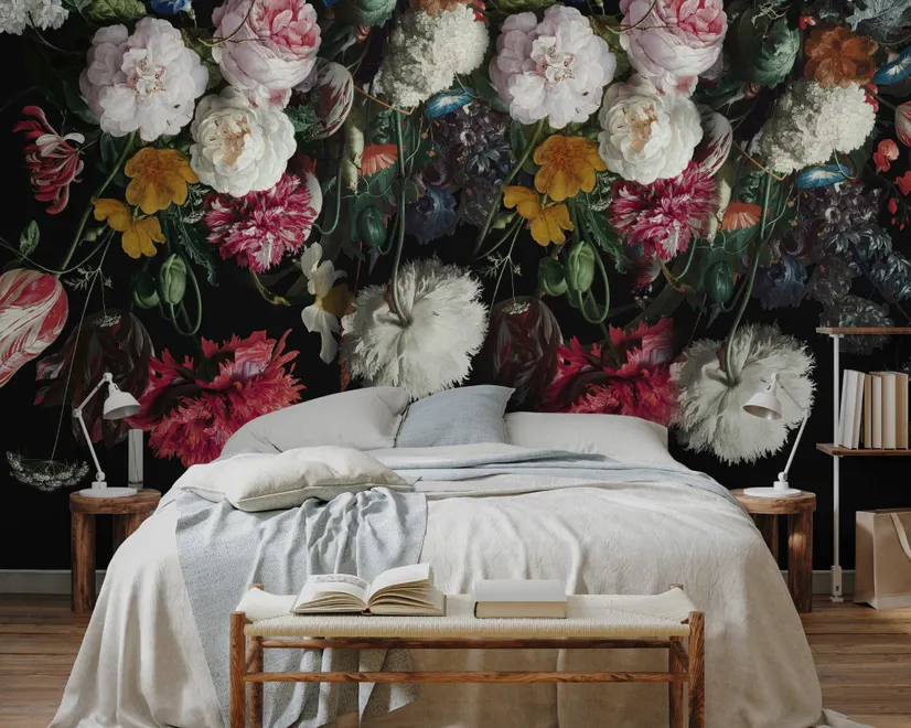 Dutch Floral Style Flower Bouquet Wallpaper Mural