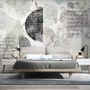 Geometric Pattern with Floral Wallpaper Mural