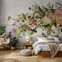 Papier peint panoramique floral hortensia vintage