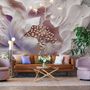 Elegant 3D Floral Pearl Wallpaper Mural