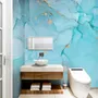 Light Blue Marble with Gold Look Splash Wallpaper Mural