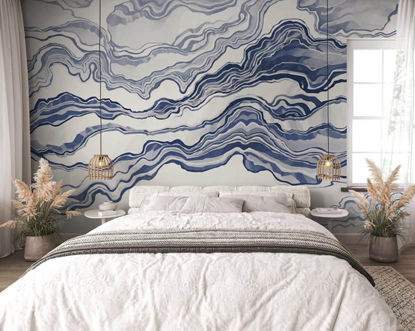 Papier peint vagues abstraites nordiques