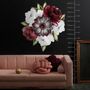 Aquarell Rote Rose und Anemone Blumensträuße Wandtattoo