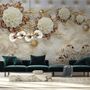 Swan with Peony Floral Wallpaper Mural