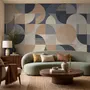 Retro Abstract Geometric Shapes Wallpaper Mural