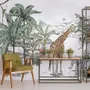 Kids Tropical Animals with Mountain Wallpaper Mural