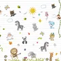 Cute Baby Animals with Sun Wallpaper Mural