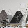 Papier peint paysage lune montagne mignon garçons enfants