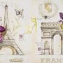 Papier peint panoramique dessin coloré de la tour Eiffel