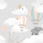 Kids Hot Air Balloons with Elephant Wallpaper Mural