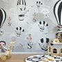 Heißluftballon mit Cartoon-Tieren Fototapete für das Kinderzimmer