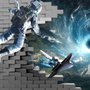 Papier peint panoramique astronaute et galaxie étoilée