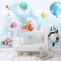 Süße fliegende Panda & Tiere Kinderzimmer-Fototapete