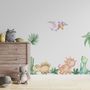 Cute Watercolor Dinosaur Wall Decal Sticker