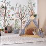 Spring Flower with Birds  on the Trees Wallpaper Mural