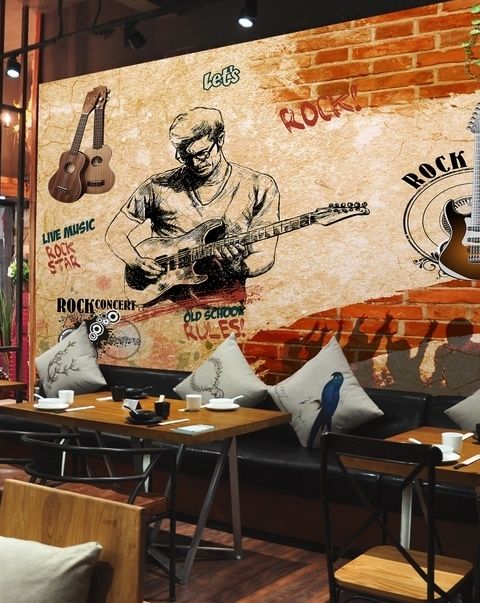 Fototapete Rockmusik Gitarrenjunge