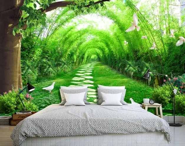3D Look Forest Way Landscape Wallpaper Mural