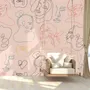 Abstract Pink Faces Wallpaper Mural