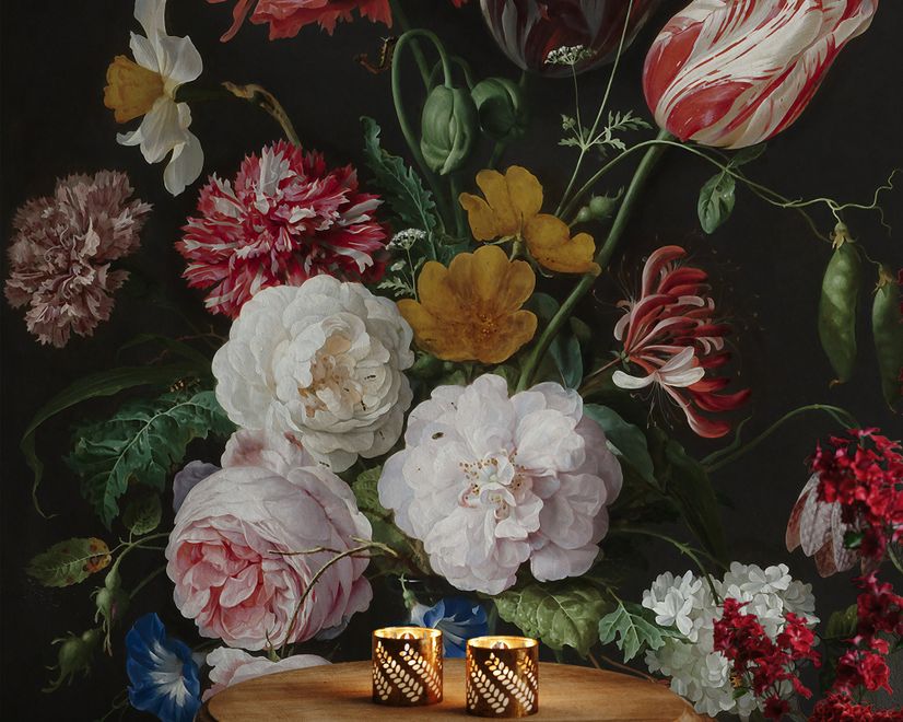 Dutch Florals Still Life Flowers in Vase Wallpaper Mural
