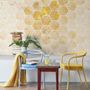 Geometric Yellow Honeycomb Wallpaper Mural