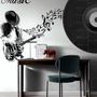 Black Music Record and Rock Music Notes Wall Decal Sticker