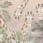Niedliche Giraffen zwischen tropischen Blättern Fototapete