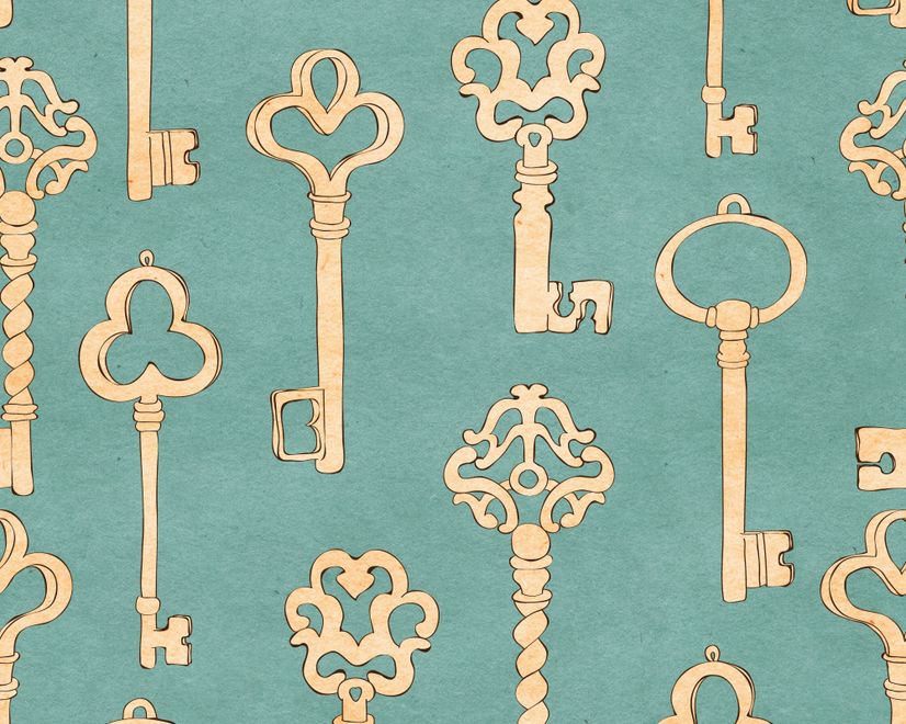 Antique Keys Vintage Wallpaper Mural