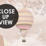 Kinder Fototapete: Rosa Heißluftballon und Kirschblüten