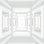 3D Look Abstract Architecture White Corridor Wallpaper Mural