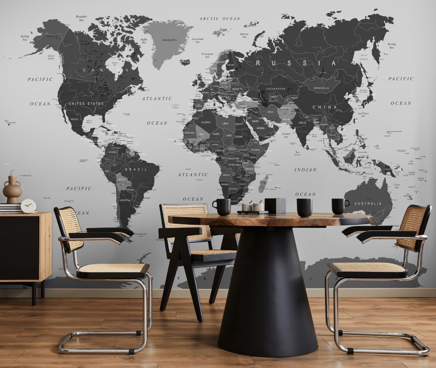 World Map Wallpaper Mural - Peel and Stick