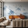 Misty Forest with Birds Wallpaper Mural