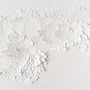 papier peint panoramique en 3D, aspect gaufré, fleurs blanches