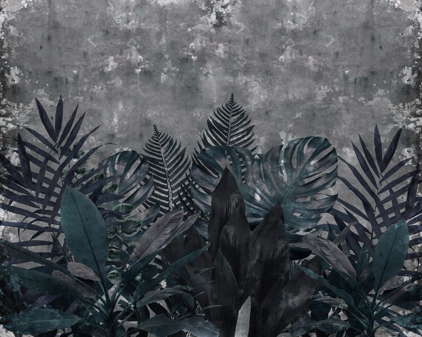 Dark Green Leafy Scenery Wallpaper Mural