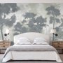 Monochrome Forest Silhouette Landscape Wallpaper Mural