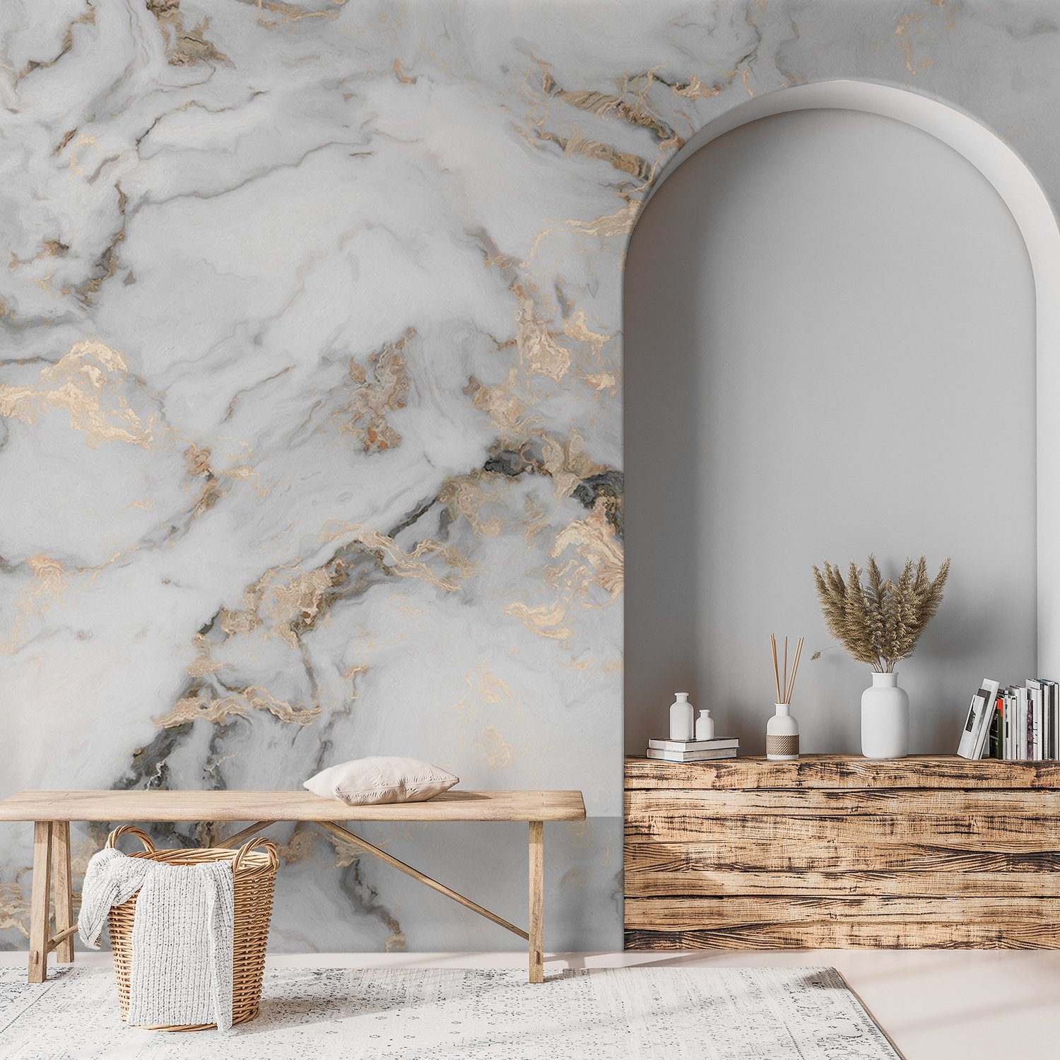Abstract Marble Wallpaper Mural - Peel and Stick