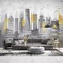 City Landscape Yellow City Light Wallpaper Mural