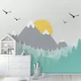Kinder-Fototapete mit Berglandschaft und Bäumen