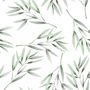 Watercolor Green Olive Leaves Pattern Wallpaper Mural
