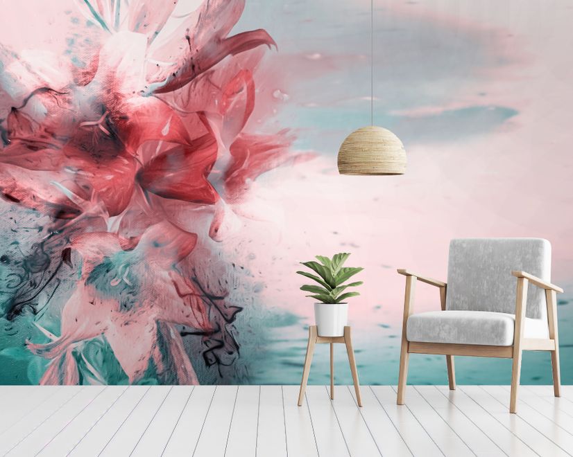 Abstract Lily Wallpaper Mural