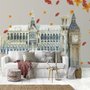 Londres Big Ben et Westminster avec feuilles d'automne Stickers muraux Sticker