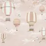 Kids Pink Hot Air Balloon and Cherry Blossom Wallpaper Mural