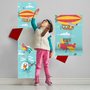 Kids Blue Height Chart Wall Sticker Decal