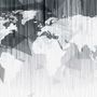 Monochrome Polygonal World Map with Abstract Lines Wallpaper Mural