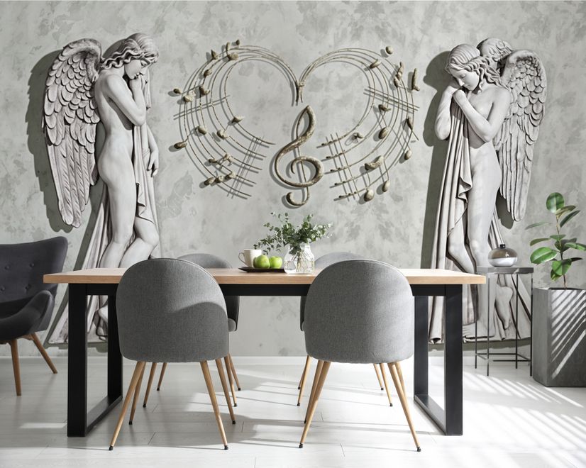 Elegante Engel-Skulptur Fototapete