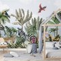 Kids Jungle View with Exotic Animals Wallpaper Mural