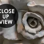 3D Embossed Look Cement Roses Wallpaper Mural