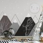 Kids Boys Cute Moon and Mountain Landscape Wallpaper Mural